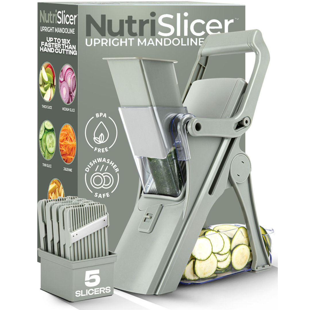Nutrislicer Mandoline 5-in-1 Multifunctional Vegetable Cutter, BPA Free & Dishwasher Safe